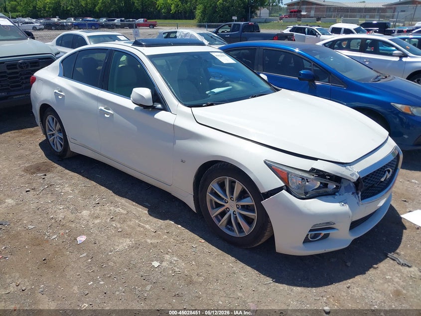 2015 Infiniti Q50 VIN JN1BV7AP9FM349760 IAAI salvage auction — RIGHT FRONT, Salvage (Tennessee), sold $2,700 on 2026-07-23 (photo 1)