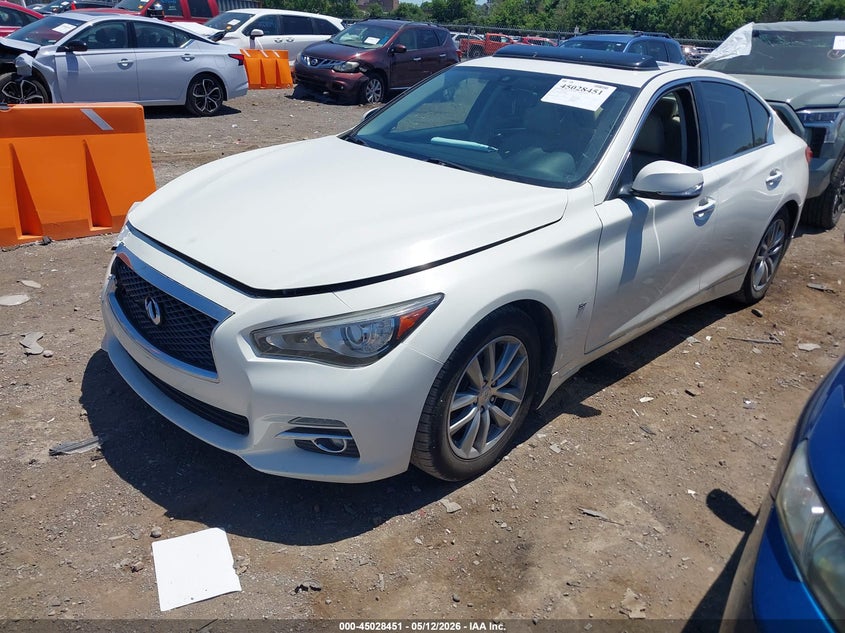 2015 Infiniti Q50 VIN JN1BV7AP9FM349760 IAAI salvage auction — RIGHT FRONT, Salvage (Tennessee), sold $2,700 on 2026-07-23 (photo 2)
