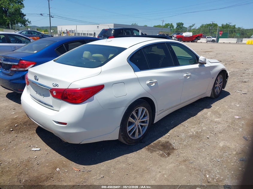 2015 Infiniti Q50 VIN JN1BV7AP9FM349760 IAAI salvage auction — RIGHT FRONT, Salvage (Tennessee), sold $2,700 on 2026-07-23 (photo 4)