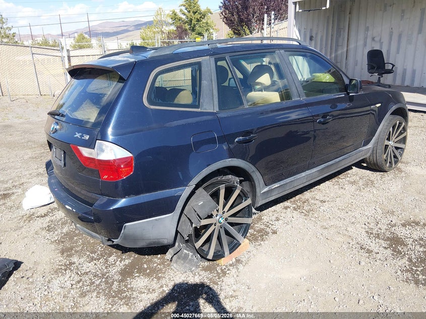 2007 BMW X3 VIN WBXPC93407WF24092 IAAI salvage auction — RIGHT REAR, Salvage (Nevada), sold $50 on 2026-07-10 (photo 4)