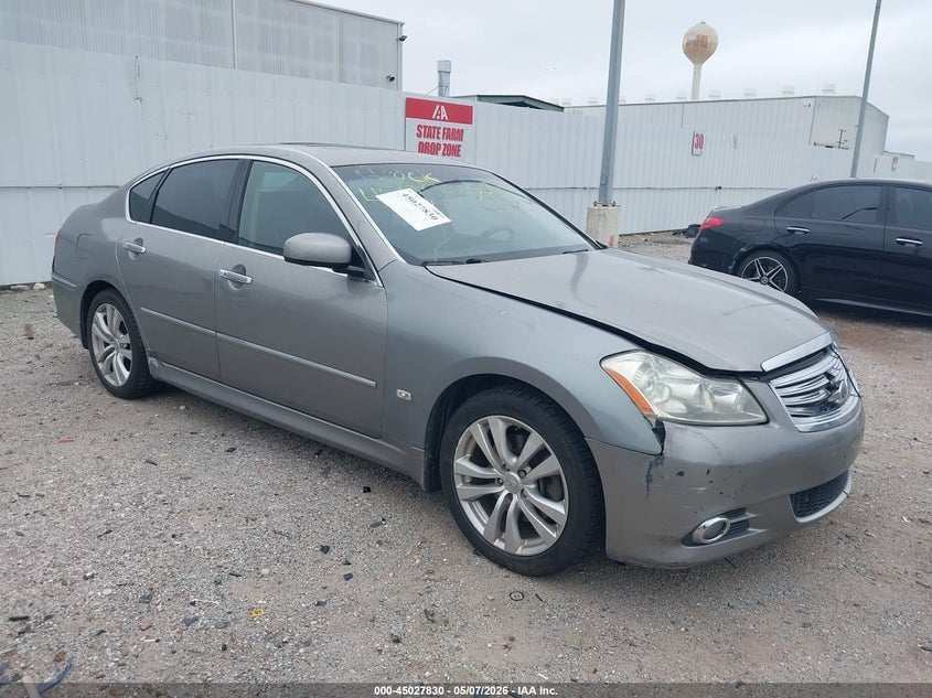2008 Infiniti M VIN JNKAY01E08M600673 IAAI salvage auction — LEFT FRONT, Salvage (Texas), sold $550 on 2026-08-29 (photo 1)