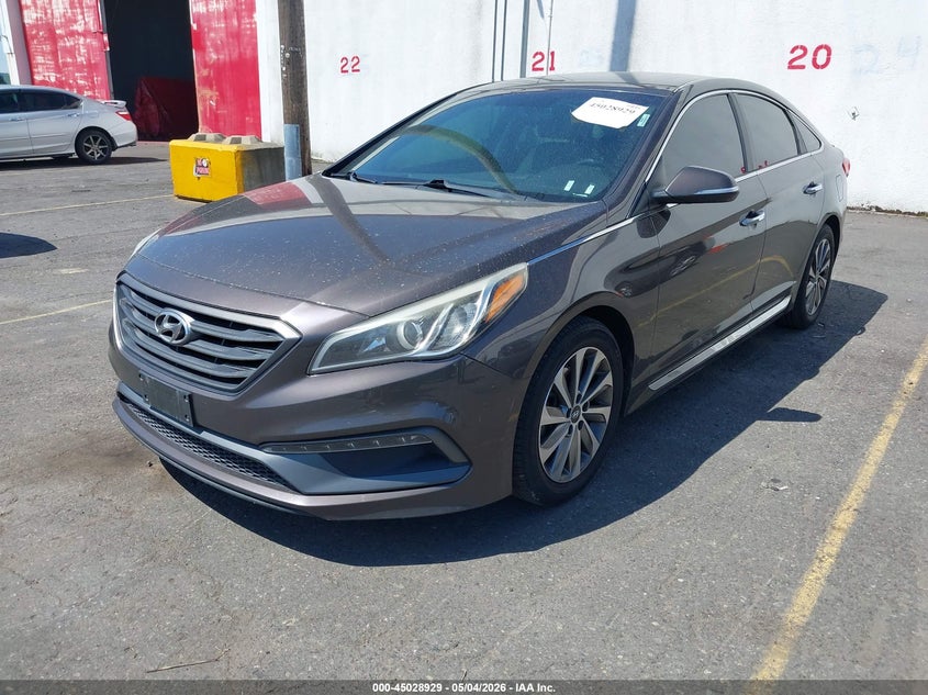 2016 Hyundai Sonata VIN 5NPE34AF8GH415135 IAAI salvage auction — FRONT & REAR, Clear (Texas), sold $1,150 on 2026-07-09 (photo 2)