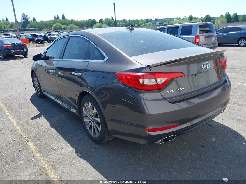 2016 Hyundai Sonata VIN 5NPE34AF8GH415135 IAAI salvage auction — FRONT & REAR, Clear (Texas), sold $1,150 on 2026-07-09 (photo 3)