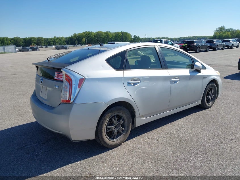2012 Toyota Prius VIN JTDKN3DU8C5421318 IAAI salvage auction — HAIL, Salvage (Indiana), sold $1,100 on 2026-07-16 (photo 4)