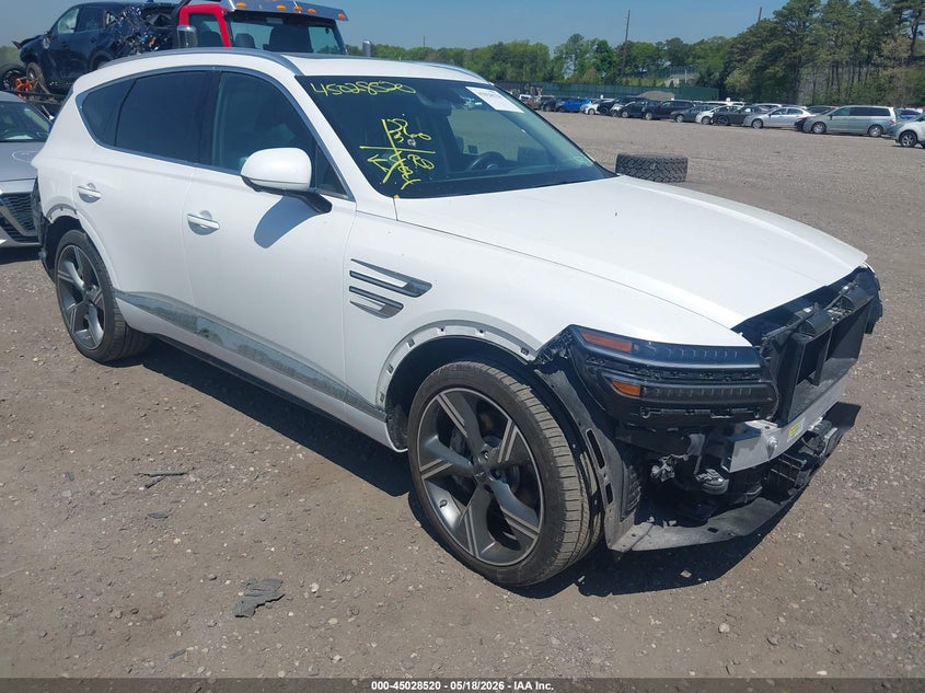 2025 Genesis Gv80 VIN KMUHEESC7SU227140 IAAI salvage auction — FRONT & REAR, Mv-907A (New York), sold $30,100 on 2026-07-06 (photo 1)