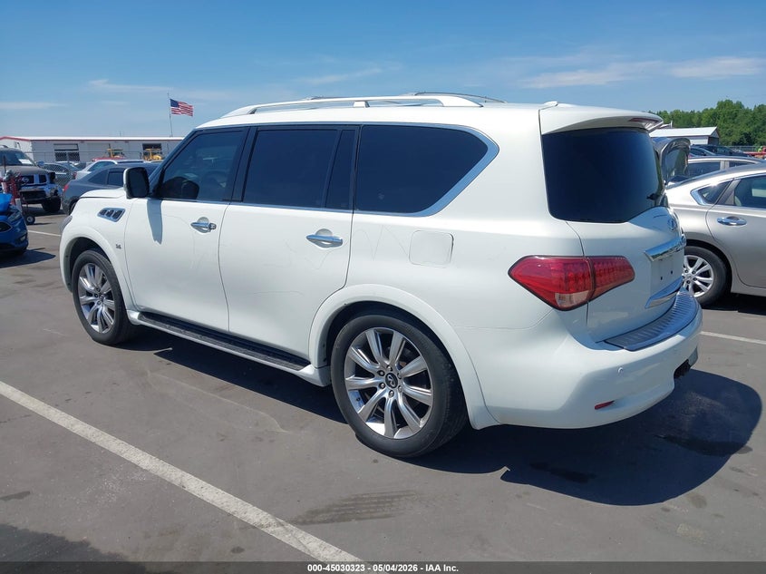 2014 Infiniti Qx80 VIN JN8AZ2NE7E9067664 IAAI salvage auction — VANDALISM, Salvage (North Carolina), sold $1,275 on 2026-07-15 (photo 3)
