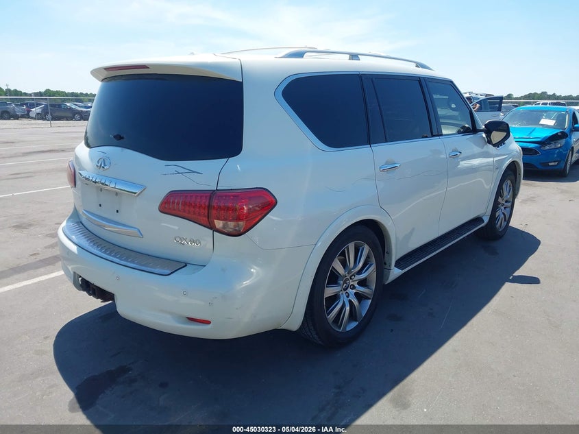 2014 Infiniti Qx80 VIN JN8AZ2NE7E9067664 IAAI salvage auction — VANDALISM, Salvage (North Carolina), sold $1,275 on 2026-07-15 (photo 4)