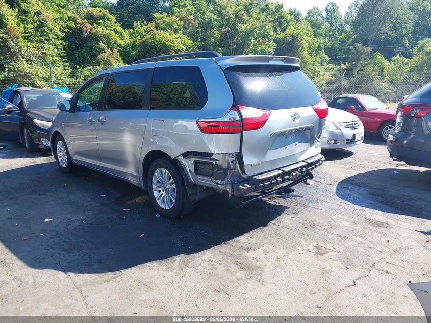 2016 Toyota Sienna VIN 5TDYK3DC9GS698974 IAAI salvage auction — REAR END, Salvage (North Carolina), sold $4,650 on 2026-07-30 (photo 3)