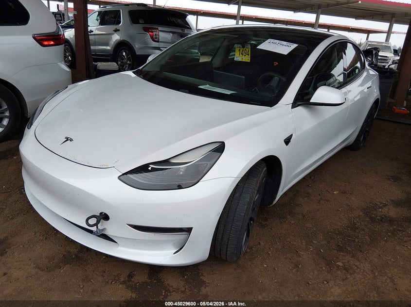 2021 Tesla Model 3 VIN 5YJ3E1EC8MF879360 IAAI salvage auction — RIGHT REAR, Salvage (Arizona), sold $7,300 on 2026-07-09 (photo 2)