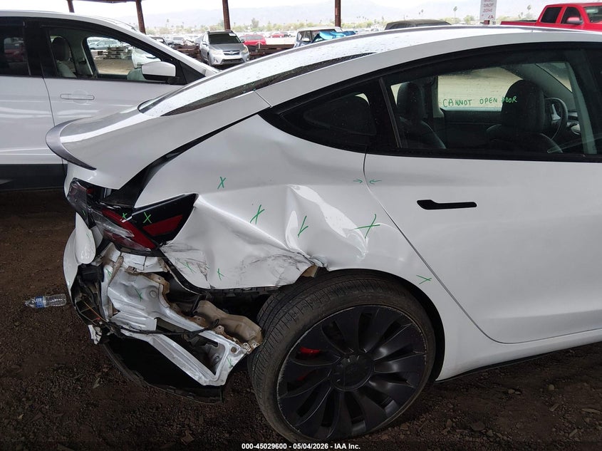 2021 Tesla Model 3 VIN 5YJ3E1EC8MF879360 IAAI salvage auction — RIGHT REAR, Salvage (Arizona), sold $7,300 on 2026-07-09 (photo 6)