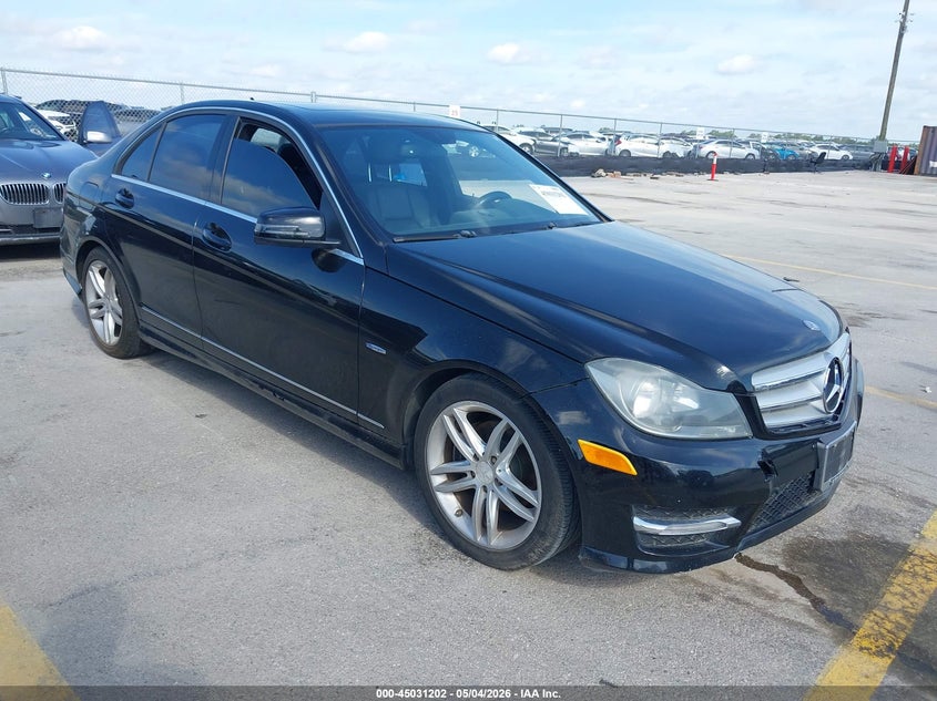 2012 Mercedes-benz C class VIN WDDGF4HB1CR215807 IAAI salvage auction — NORMAL WEAR, Salvage (Texas), sold $450 on 2026-07-30 (photo 1)