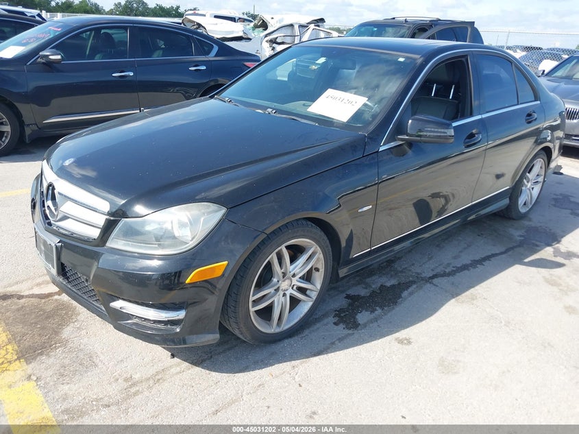 2012 Mercedes-benz C class VIN WDDGF4HB1CR215807 IAAI salvage auction — NORMAL WEAR, Salvage (Texas), sold $450 on 2026-07-30 (photo 2)