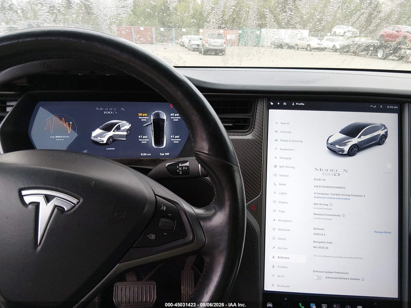 2018 Tesla Model x VIN 5YJXCBE23JF099833 IAAI salvage auction — FRONT & REAR, Clear (Washington), sold $7,600 on 2026-07-29 (photo 7)