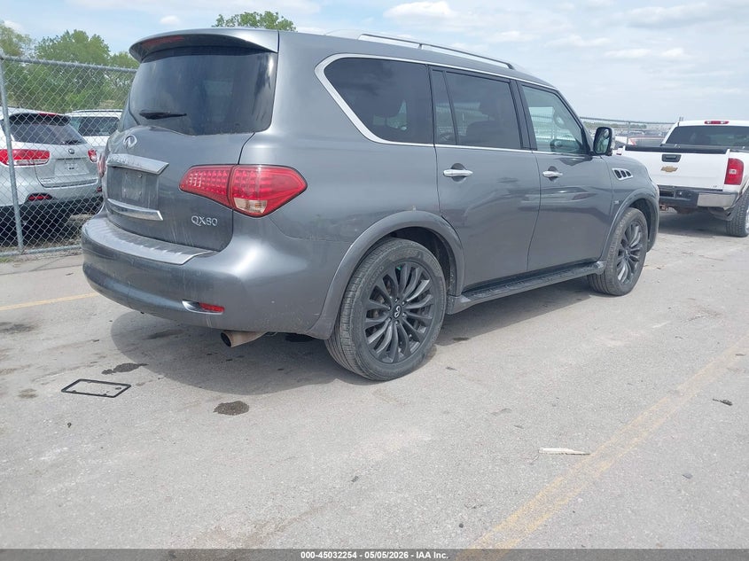 2016 Infiniti Qx80 VIN JN8AZ2NC1G9403049 IAAI salvage auction — LEFT FRONT, Salvage (Iowa), sold $25 on 2026-07-21 (photo 4)
