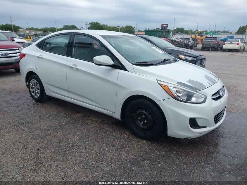 2016 Hyundai Accent VIN KMHCT4AE3GU965357 IAAI salvage auction — FRONT & REAR, Clear (Kansas), sold $425 on 2026-07-24 (photo 1)