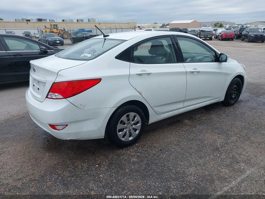 2016 Hyundai Accent VIN KMHCT4AE3GU965357 IAAI salvage auction — FRONT & REAR, Clear (Kansas), sold $425 on 2026-07-24 (photo 4)