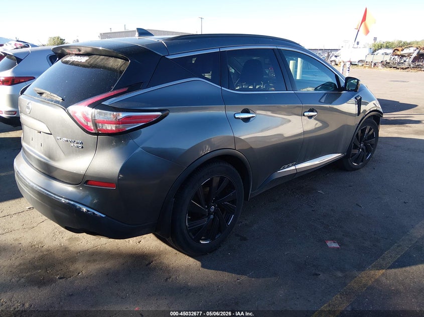 2017 Nissan Murano VIN 5N1AZ2MH4HN140312 IAAI salvage auction — RIGHT FRONT, Clear (Wyoming), sold $2,550 on 2026-07-09 (photo 4)