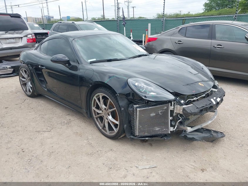 2019 Porsche 718 cayman VIN WP0AA2A8XKS260754 IAAI salvage auction — FRONT & REAR, Original (Texas), sold $20,525 on 2026-07-20 (photo 1)