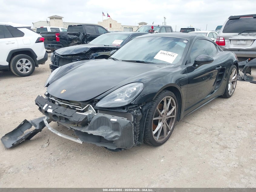 2019 Porsche 718 cayman VIN WP0AA2A8XKS260754 IAAI salvage auction — FRONT & REAR, Original (Texas), sold $20,525 on 2026-07-20 (photo 2)