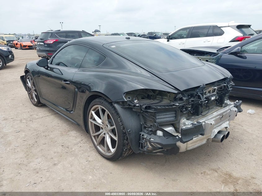 2019 Porsche 718 cayman VIN WP0AA2A8XKS260754 IAAI salvage auction — FRONT & REAR, Original (Texas), sold $20,525 on 2026-07-20 (photo 3)