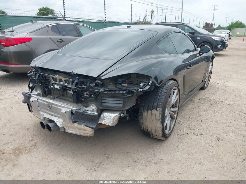 2019 Porsche 718 cayman VIN WP0AA2A8XKS260754 IAAI salvage auction — FRONT & REAR, Original (Texas), sold $20,525 on 2026-07-20 (photo 4)