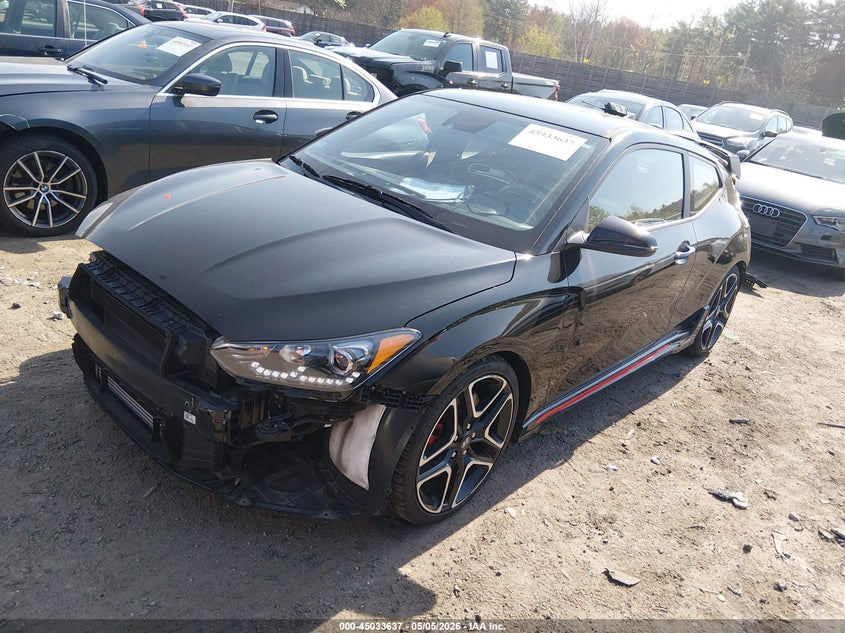 2022 Hyundai Veloster VIN KMHT36AH5NU014855 IAAI salvage auction — FRONT & REAR, Salvage (Massachusetts), sold $25 on 2026-07-09 (photo 2)