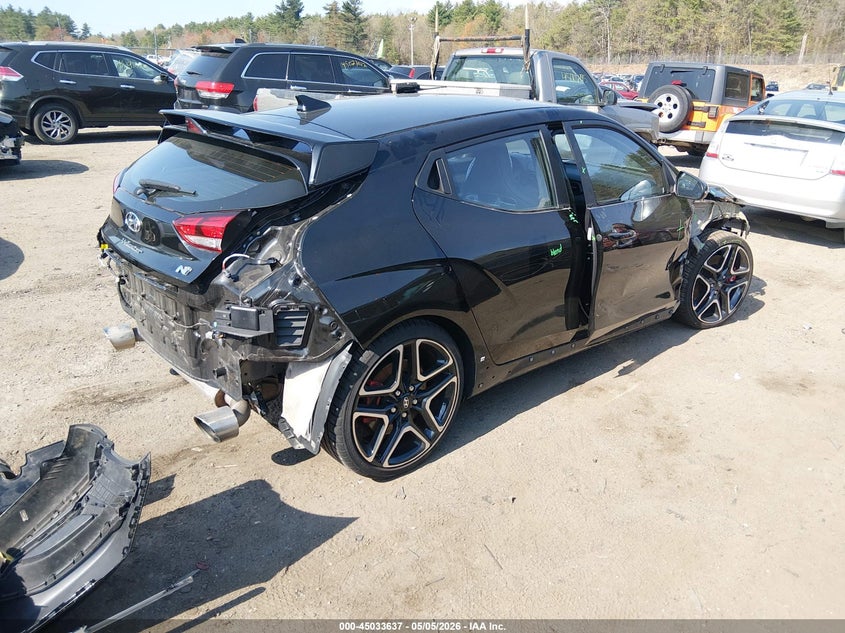 2022 Hyundai Veloster VIN KMHT36AH5NU014855 IAAI salvage auction — FRONT & REAR, Salvage (Massachusetts), sold $25 on 2026-07-09 (photo 4)