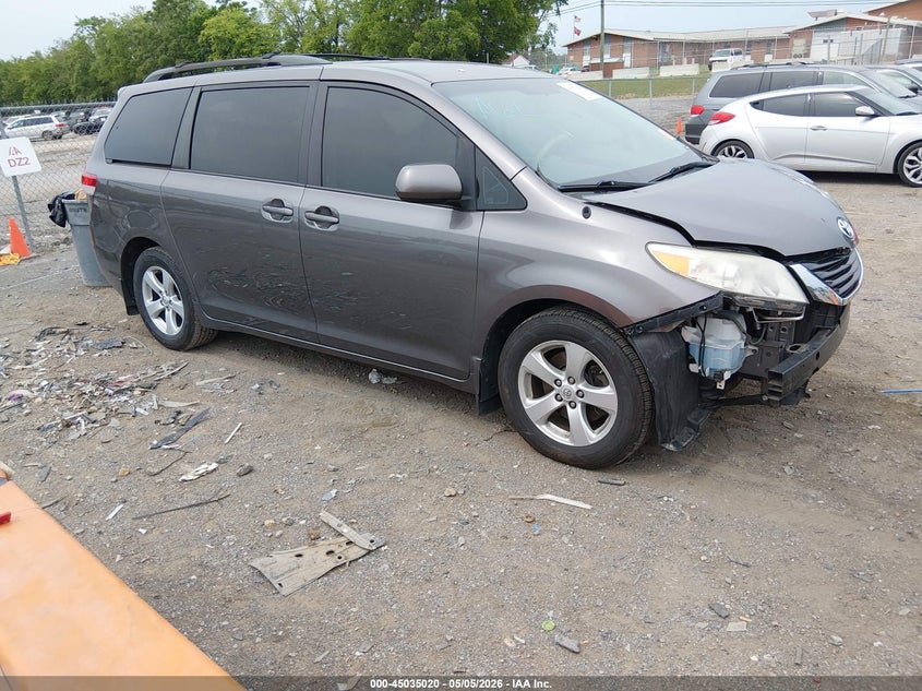 2014 Toyota Sienna VIN 5TDKK3DC3ES447158 IAAI salvage auction — FRONT END, Salvage (Tennessee), sold $800 on 2026-07-23 (photo 1)