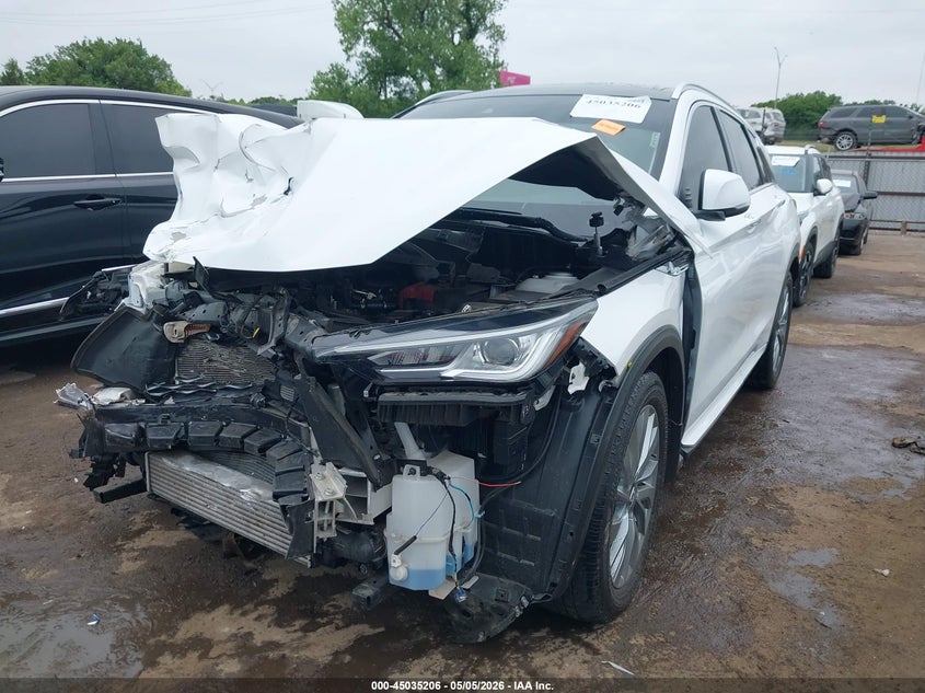 2025 Infiniti Qx50 VIN 3PCAJ5BB7SF101988 IAAI salvage auction — FRONT END, Salvage Title, sold $9,025 on 2026-07-22 (photo 2)