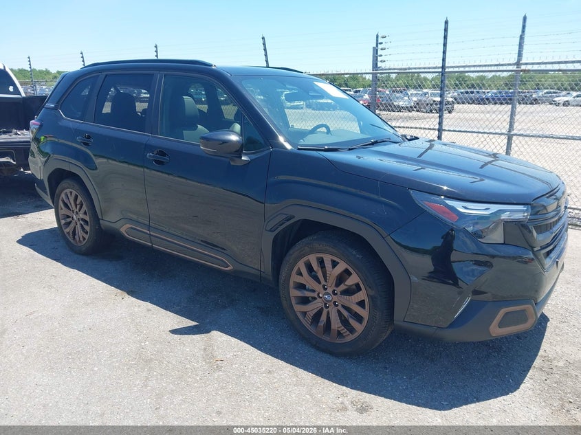 2025 Subaru Forester VIN JF2SLDHC0SH438058 IAAI salvage auction — REAR END, Salvage Title, sold $7,300 on 2026-08-24 (photo 1)