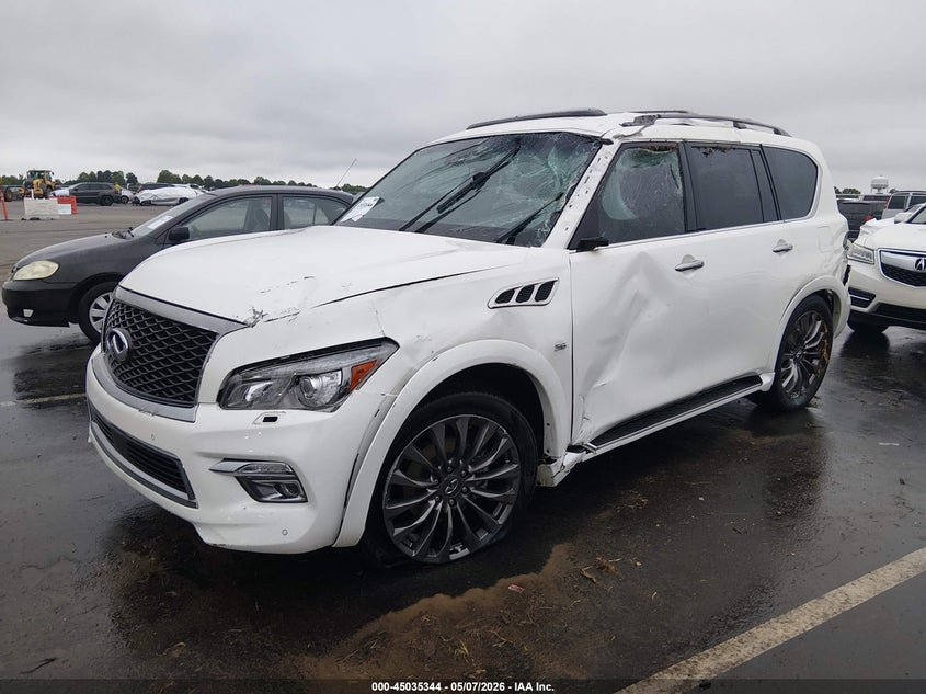 2017 Infiniti Qx80 VIN JN8AZ2NEXH9156889 IAAI salvage auction — ROLLOVER, Salvage (North Carolina), sold $2,150 on 2026-07-08 (photo 2)
