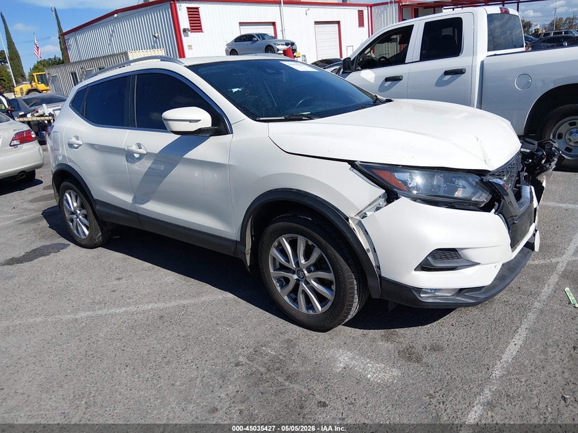 2021 Nissan Rogue sport VIN JN1BJ1BV8MW570581 IAAI salvage auction — FRONT & REAR, Salvage (California), sold $1,150 on 2026-07-09 (photo 1)