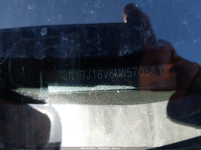 2021 Nissan Rogue sport VIN JN1BJ1BV8MW570581 IAAI salvage auction — FRONT & REAR, Salvage (California), sold $1,150 on 2026-07-09 (photo 9)