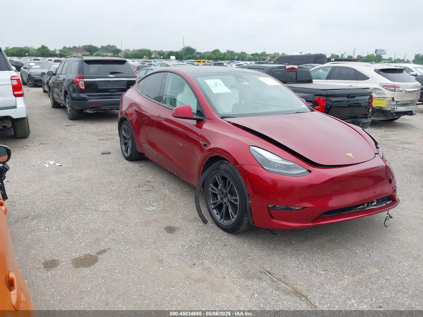2024 Tesla Model y VIN 7SAYGAEE8RF155311 IAAI salvage auction — FRONT & REAR, Original (Texas), sold $14,400 on 2026-07-09 (photo 1)