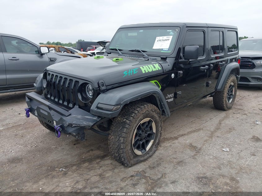 2018 Jeep Wrangler / VIN 1C4HJXDG6JW267819 IAAI salvage auction — LEFT FRONT, Salvage (Texas), sold $8,300 on 2026-07-29 (photo 2)