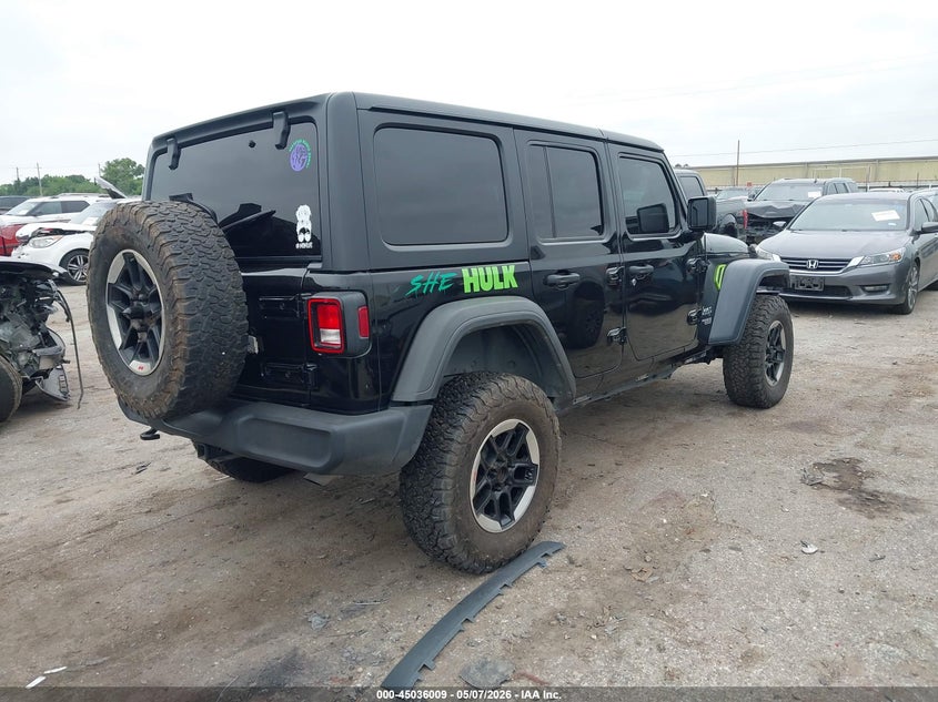 2018 Jeep Wrangler / VIN 1C4HJXDG6JW267819 IAAI salvage auction — LEFT FRONT, Salvage (Texas), sold $7,600 on 2026-07-24 (photo 4)