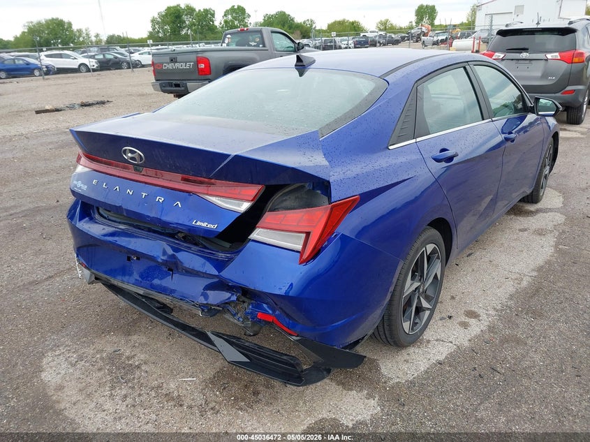 2022 Hyundai Elantra VIN KMHLP4AG7NU352192 IAAI salvage auction — REAR END, Salvage (Illinois), sold $4,000 on 2026-07-15 (photo 4)
