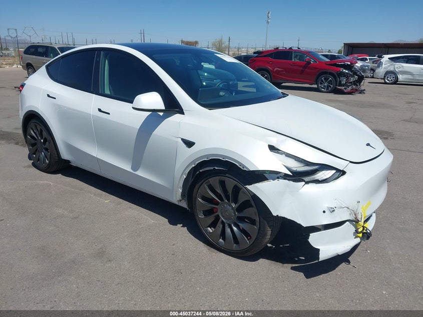 2022 Tesla Model y VIN 7SAYGDEF4NF395556 IAAI salvage auction — RIGHT FRONT, Salvage (Arizona), sold $12,550 on 2026-07-09 (photo 1)