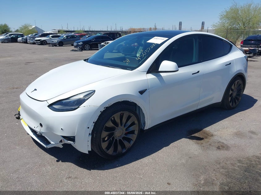 2022 Tesla Model y VIN 7SAYGDEF4NF395556 IAAI salvage auction — RIGHT FRONT, Salvage (Arizona), sold $12,550 on 2026-07-09 (photo 2)