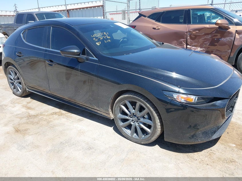 2023 Mazda 3 VIN JM1BPAKM1P1603974 IAAI salvage auction — LEFT SIDE, Original (Texas), sold $5,150 on 2026-07-21 (photo 1)