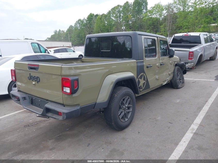 2025 Jeep Gladiator VIN 1C6PJTAG5SL520308 IAAI salvage auction — RIGHT FRONT, Salvage (North Carolina), sold $13,600 on 2026-07-31 (photo 4)