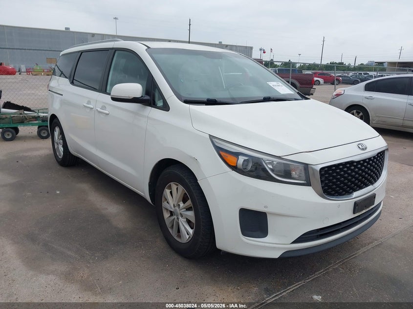 2017 Kia SEDONA VIN KNDMB5C12H6255206 IAAI salvage auction — REAR END, Original (Texas), sold $925 on 2026-07-09 (photo 1)