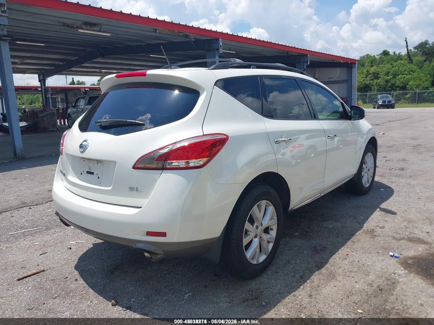 2012 Nissan Murano VIN JN8AZ1MU3CW119311 IAAI salvage auction — LEFT SIDE, Salvage (Idaho), sold $300 on 2026-07-14 (photo 4)