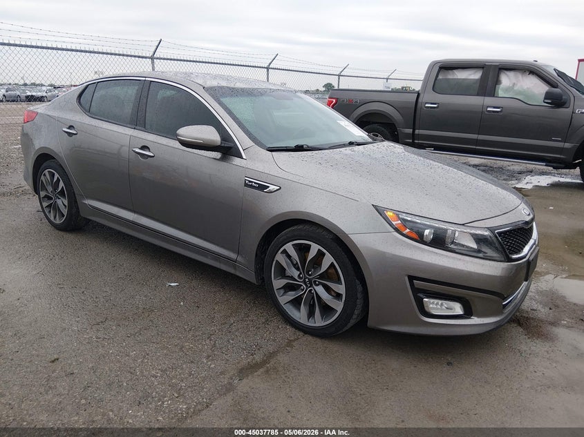 2015 Kia Optima VIN 5XXGR4A67FG401017 IAAI salvage auction — LEFT REAR, Salvage (Illinois), sold $850 on 2026-07-07 (photo 1)