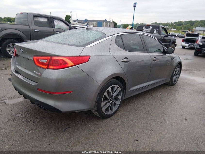 2015 Kia Optima VIN 5XXGR4A67FG401017 IAAI salvage auction — LEFT REAR, Salvage (Illinois), sold $850 on 2026-07-07 (photo 4)