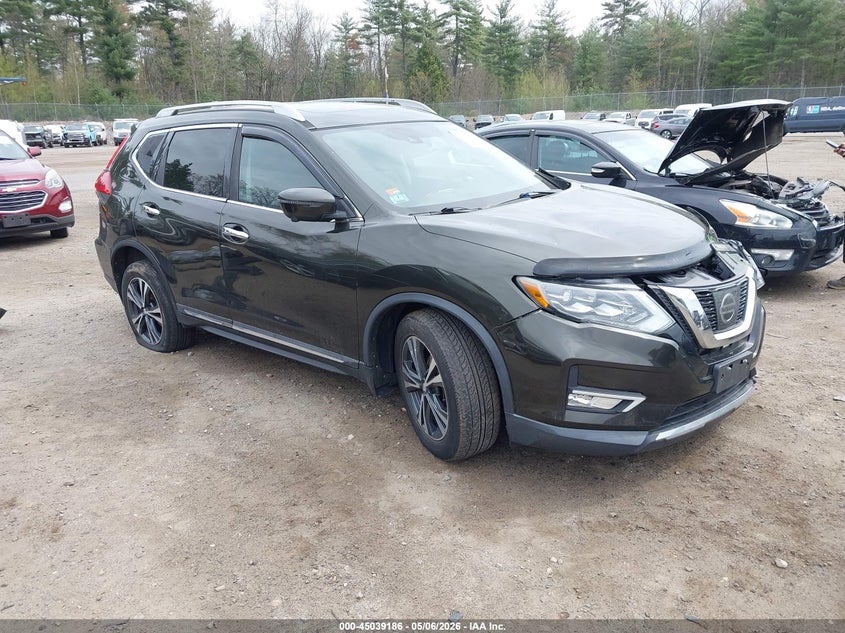 2017 Nissan Rogue VIN 5N1AT2MV0HC755474 IAAI salvage auction — LEFT FRONT, Salvage (Massachusetts), sold $1,300 on 2026-07-18 (photo 1)