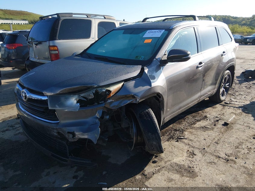 2016 Toyota Highlander VIN 5TDJKRFH3GS355946 IAAI salvage auction — FRONT END, Salvage (West Virginia), sold $4,950 on 2026-07-23 (photo 2)