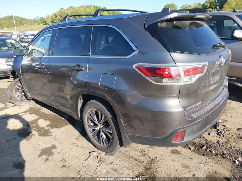 2016 Toyota Highlander VIN 5TDJKRFH3GS355946 IAAI salvage auction — FRONT END, Salvage (West Virginia), sold $4,950 on 2026-07-23 (photo 3)