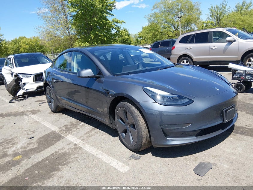 2023 Tesla Model 3 VIN 5YJ3E1EAXPF654540 IAAI salvage auction — LEFT FRONT, Salvage (New Jersey), sold $10,000 on 2026-07-16 (photo 1)