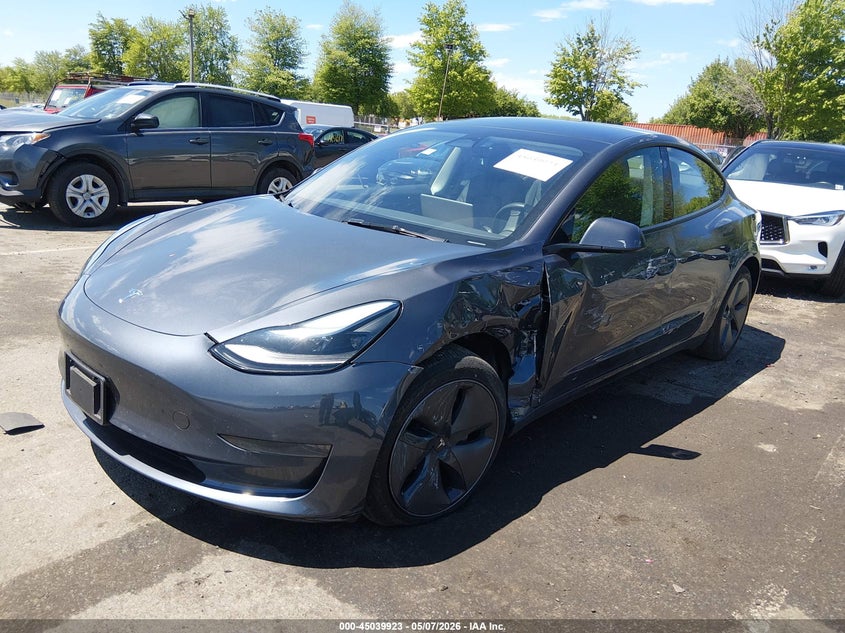2023 Tesla Model 3 VIN 5YJ3E1EAXPF654540 IAAI salvage auction — LEFT FRONT, Salvage (New Jersey), sold $10,000 on 2026-07-16 (photo 2)